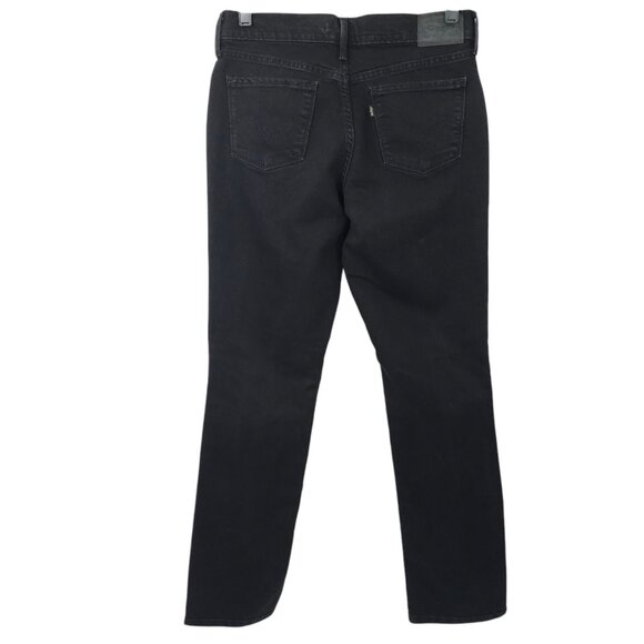 Levis 505 Straight Jeans Womens Size 27 Stretch Denim Mid Rise 5 Pocket Black - Picture 2 of 15
